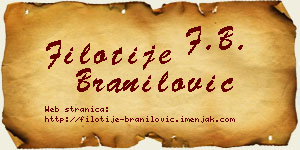 Filotije Branilović vizit kartica